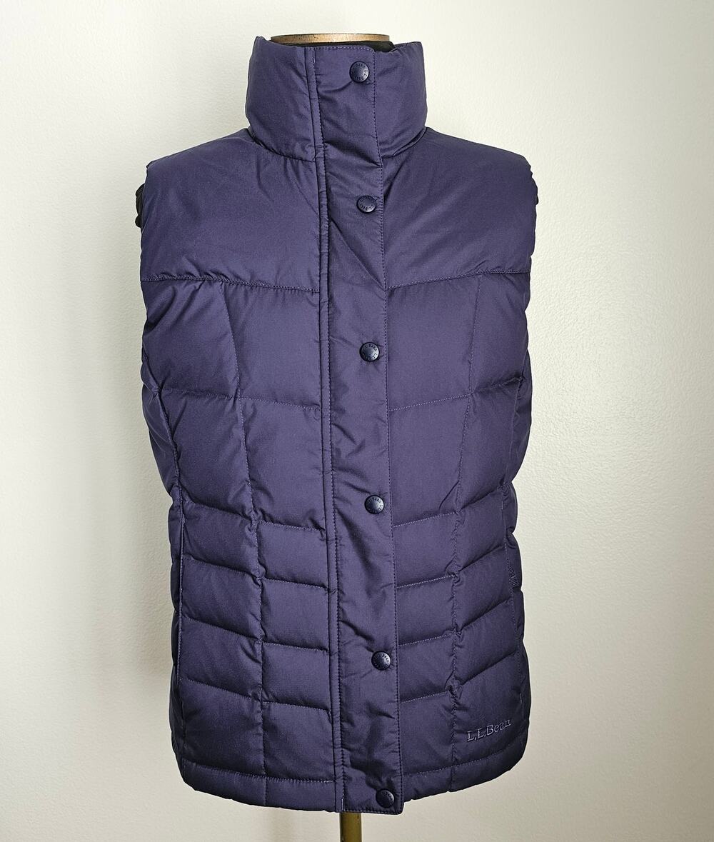 L.L. BEAN Women's Navy PERTEX DOWNTEK Puffy Puffer Down Vest XS REG